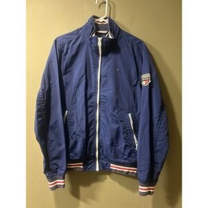 Tommy Hilfiger Regatta Royal Blue Full Zip Windbreaker Yacht Jacket Mens Sz Med